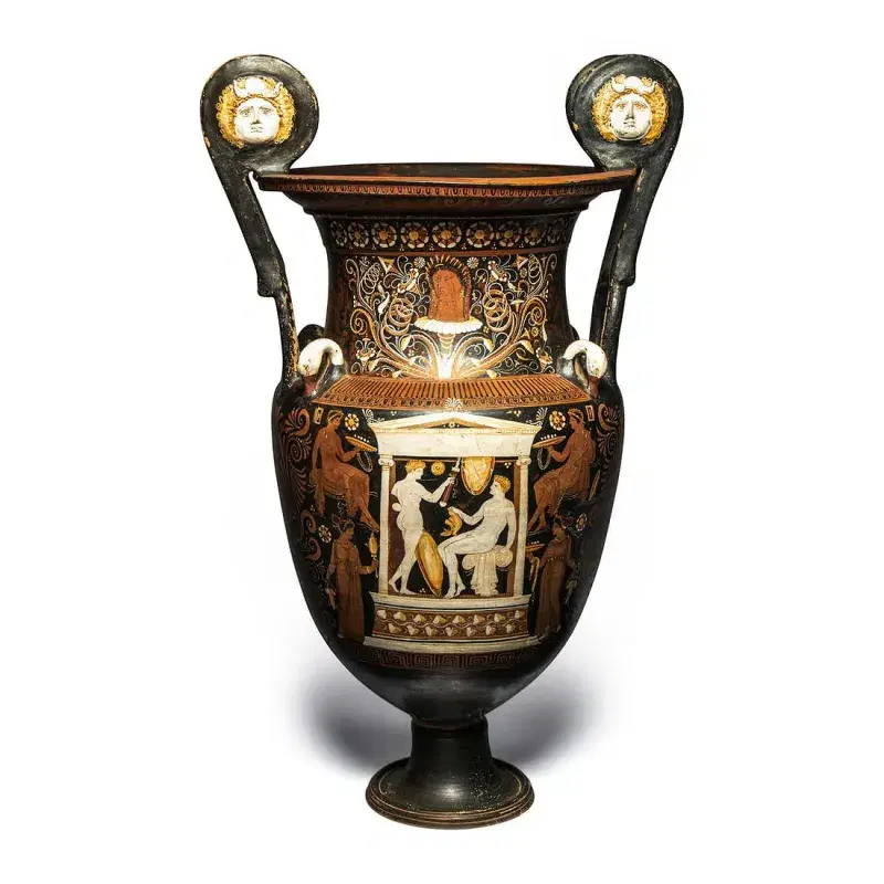 Ancient Greek volute-krater pottery vessel